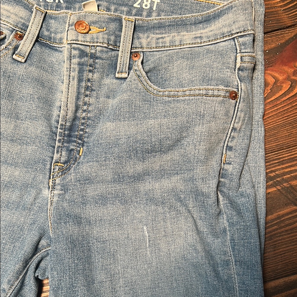 J. Crew High Waisted Toothpick Denim Blue Skinny Jeans - Picture 6 of 7